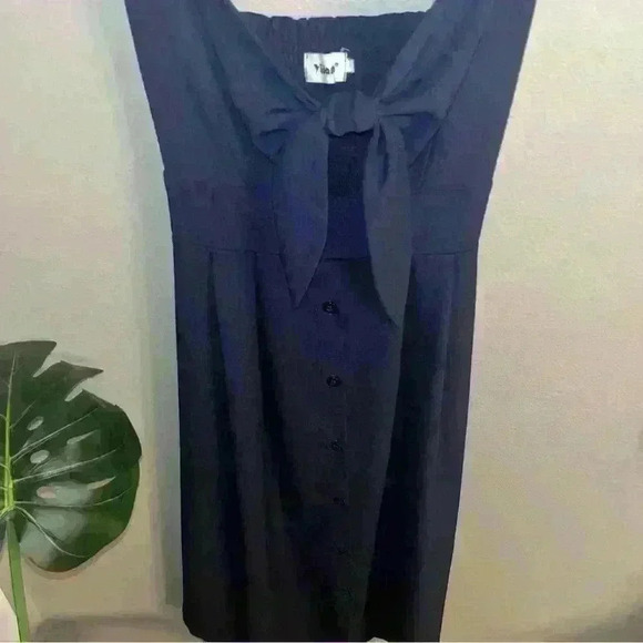 Women’s Yidarton Dress Size S Navy Blue Tie Front Cutout - Picture 3 of 10